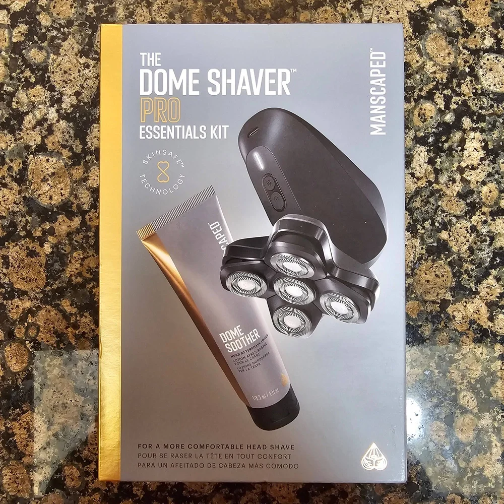New!‎ MANSCAPED Dome Shaver PRO Essentials Kit Bald Head Electric Razor 5 Blade